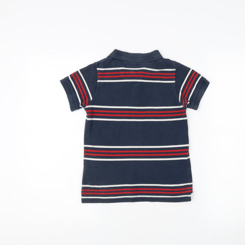 England Rugby Boys Blue Striped Polo Shirt 8 Years