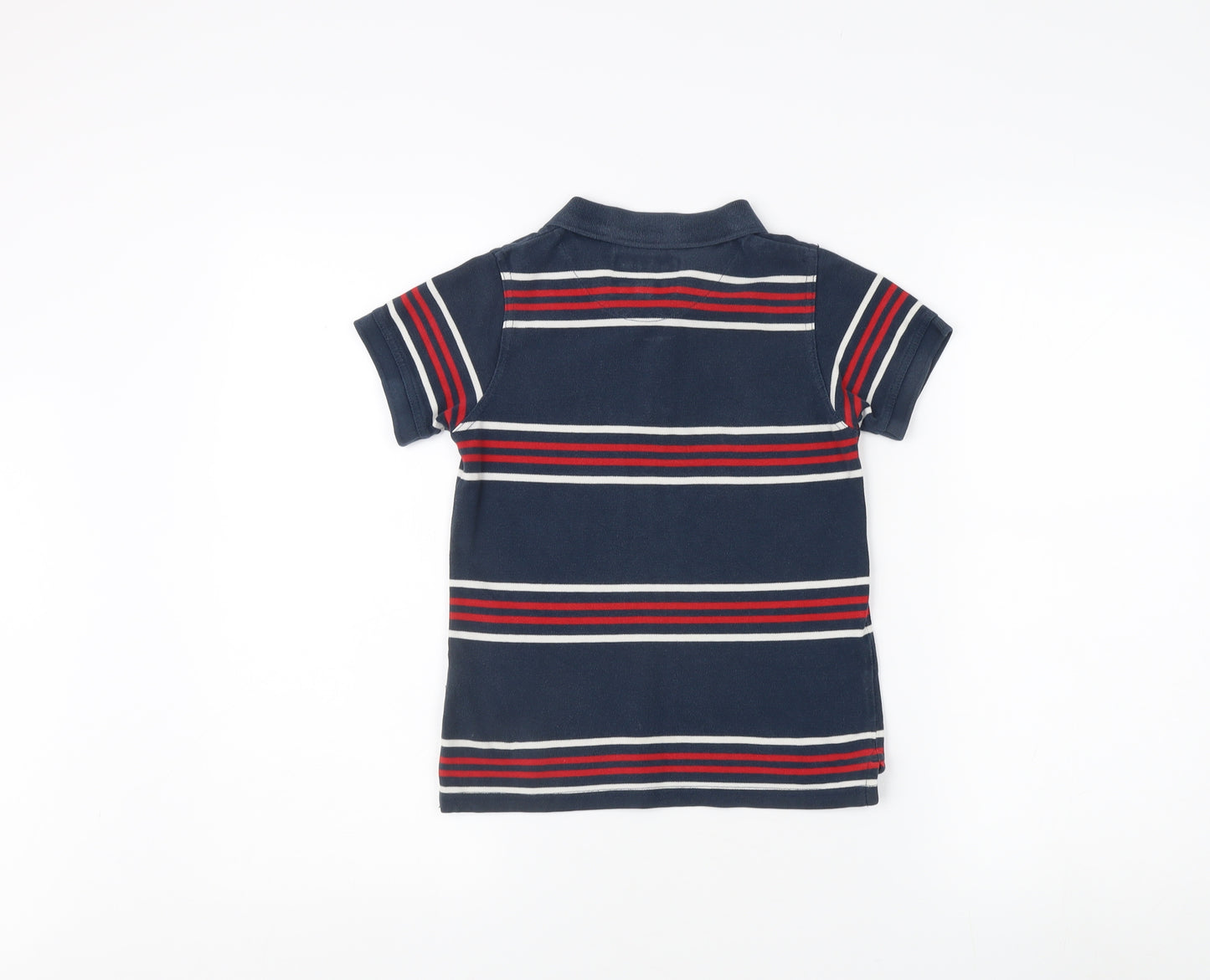 England Rugby Boys Blue Striped Polo Shirt 8 Years