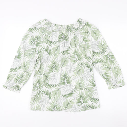 Fat Face Women's Green Floral Off-Shoulder Top Size 8