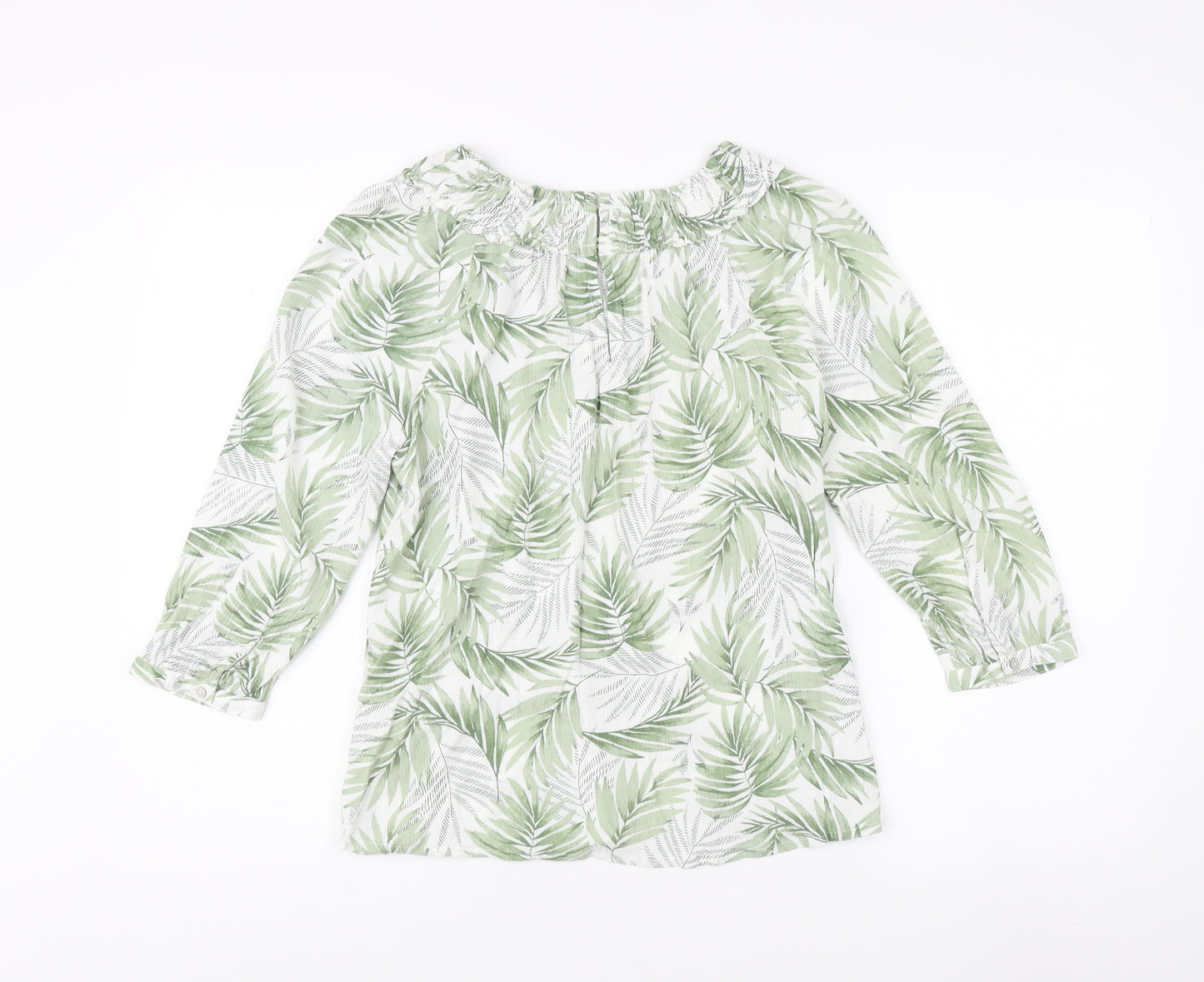 Fat Face Women's Green Floral Off-Shoulder Top Size 8