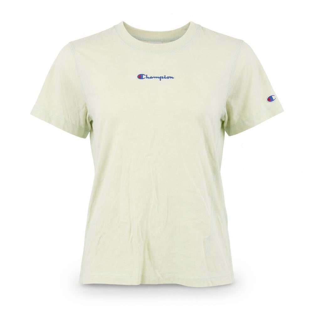 Front view of Champion Women's Green Basic T-Shirt - Medium, Casual Wear