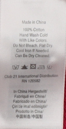 DKNY Jeans Women's Pink Button-Up Top Size M V-Neck