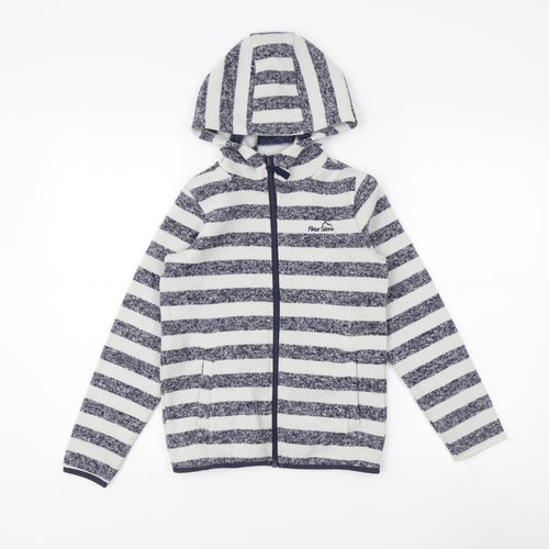Peter Storm Boys Grey Striped Hooded Jacket Size 9-10