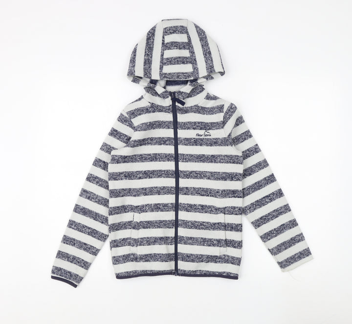 Peter Storm Boys Grey Striped Hooded Jacket Size 9-10