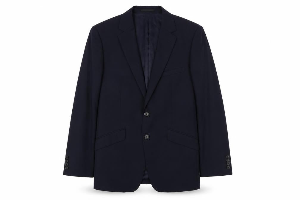 Front view of Reiss Men's Blue Slim Fit Formal Blazer, size 38R