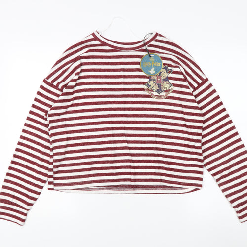 Harry Potter Gryffindor Women's Red Striped Sweatshirt L 14-16