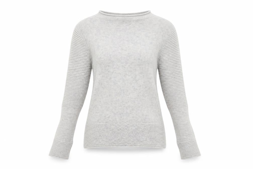 Front view of Banana Republic Women's Grey Petite Wool jumper