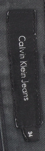Calvin Klein Men's Black Jeans - Size 34, Stylish Denim