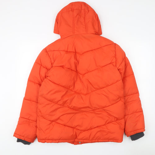 Reserved Men's Orange Hooded Puffer Jacket Size 164