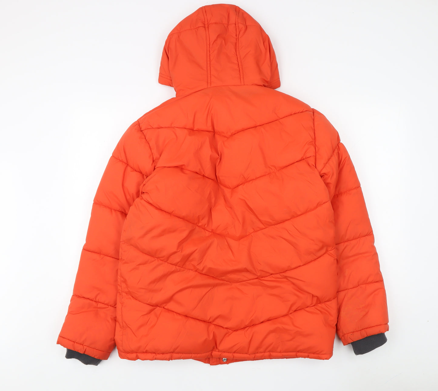 Reserved Men's Orange Hooded Puffer Jacket Size 164