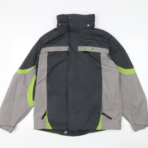 Mountainlife Men's Grey & Green Windbreaker Jacket S
