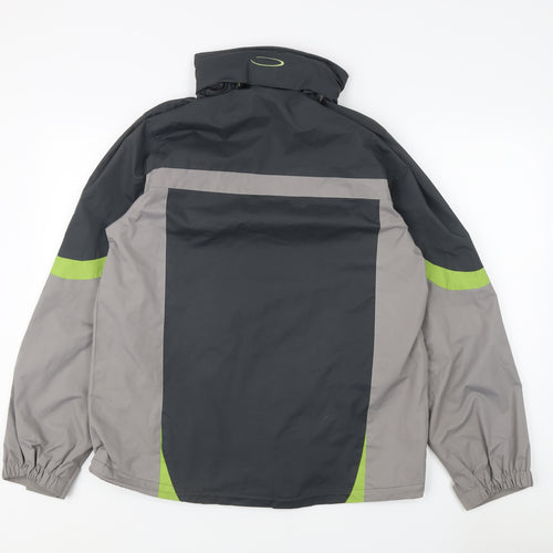 Mountainlife Men's Grey & Green Windbreaker Jacket S