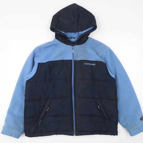 Reebok Women's Blue Puffer Jacket Size 12 Hooded Winter Coat