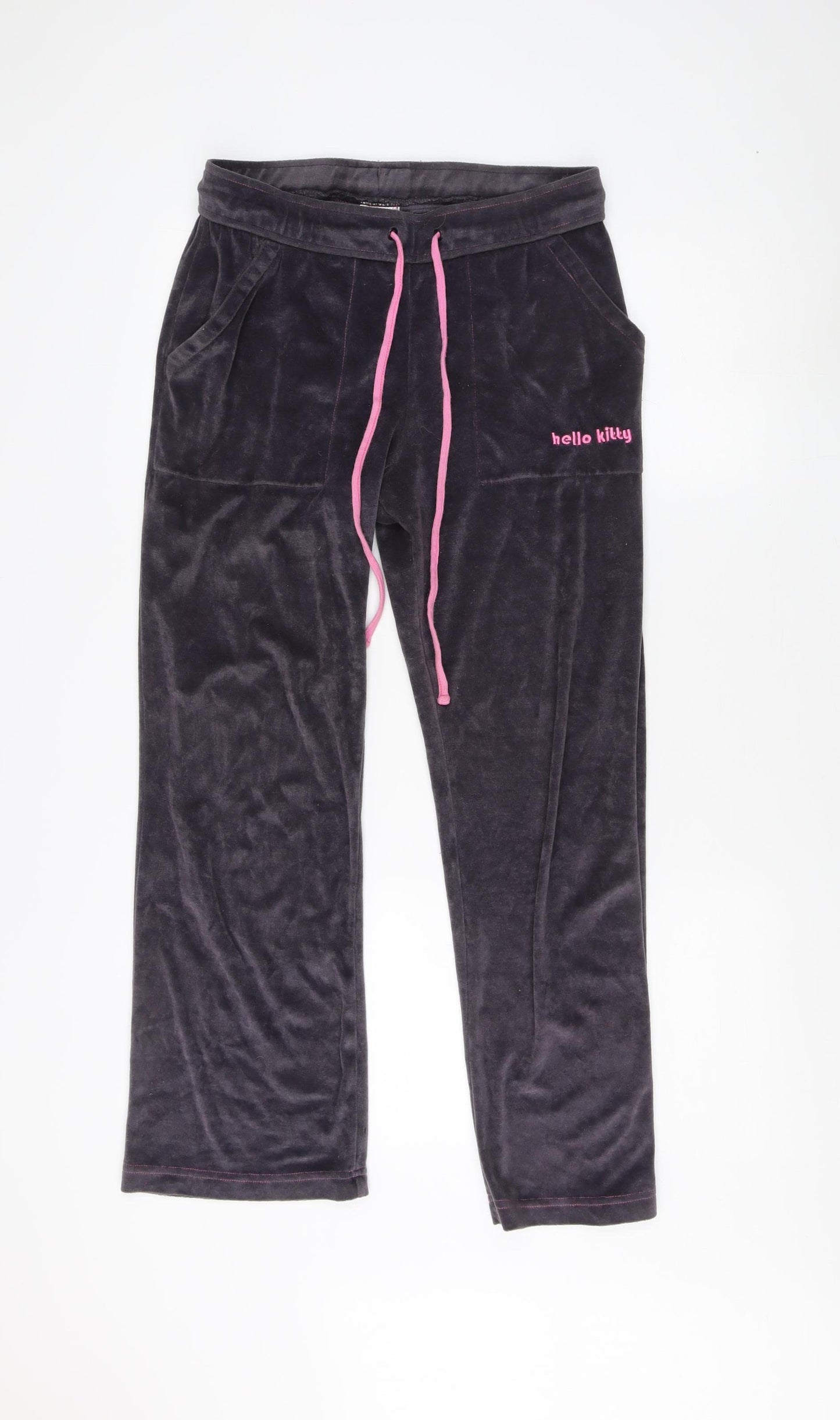 Hello Kitty Women's Black Jogger Trousers, Size 10/12, Cartoon Theme