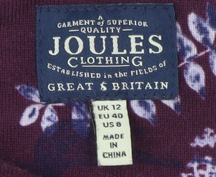 Joules Women's Floral Tunic Blouse, Size 12, Multicoloured