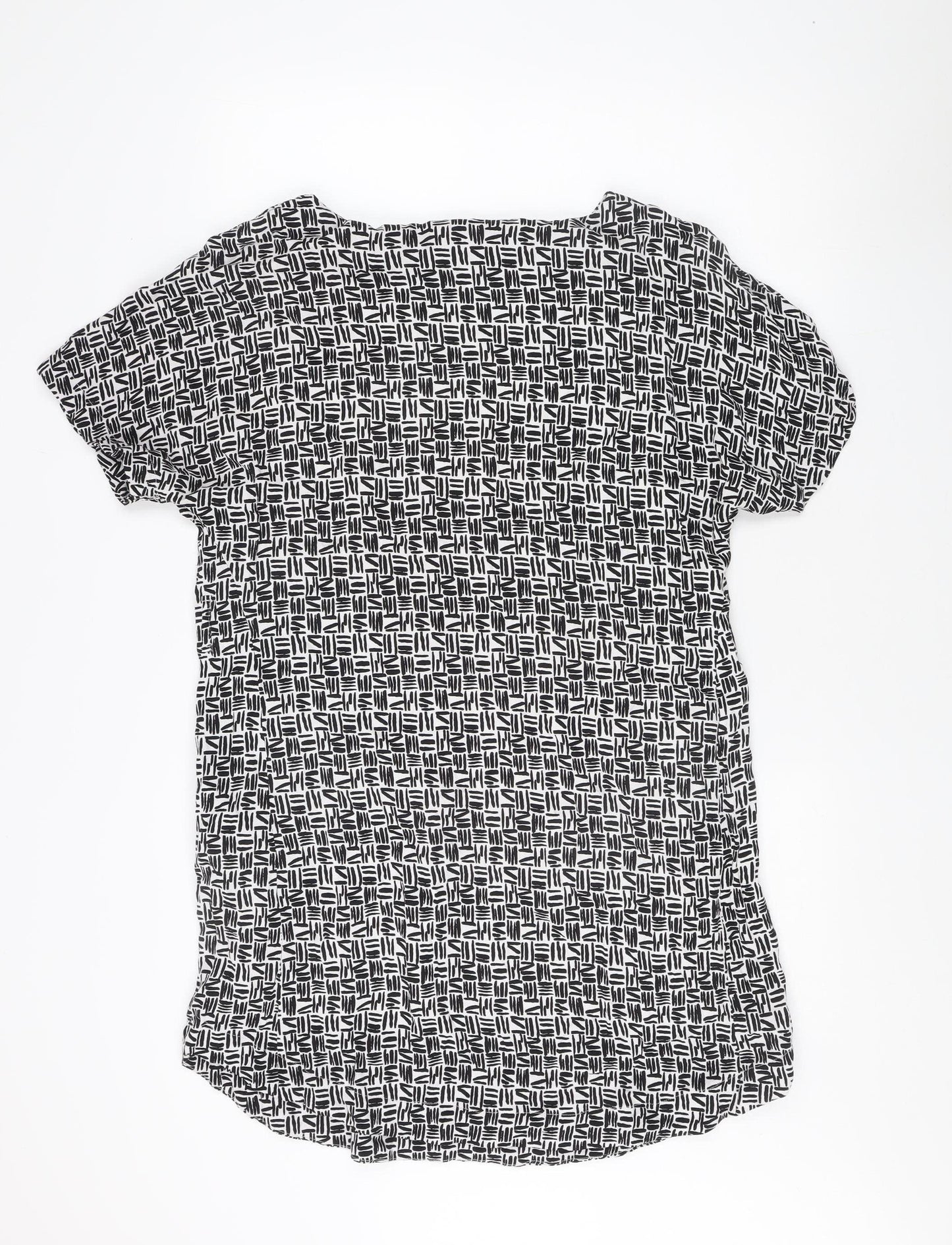 Oliver Bonas Women's Geometric Black T-Shirt, Size 14