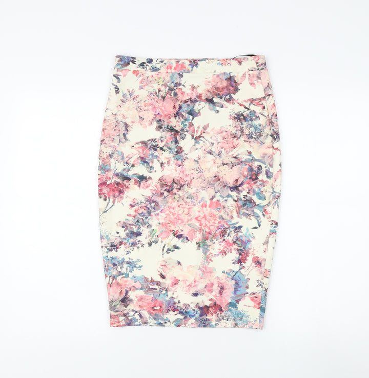 Warehouse Women's Multicoloured Floral Pencil Skirt