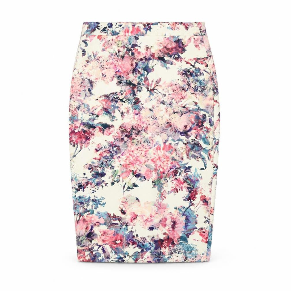 Front view of Warehouse Women's Multicoloured Floral Pencil Skirt