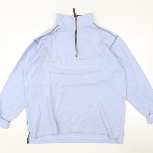 Lazy Jacks Men's Blue Sweatshirt L Nautical 1/4 Zip