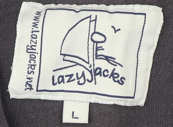 Lazy Jacks Men's Blue Sweatshirt L Nautical 1/4 Zip