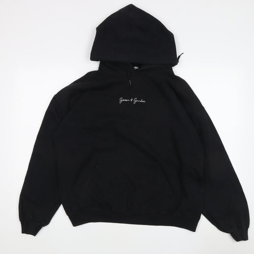 G&G Unisex Black Pullover Hoodie, Large, Casual Fleece
