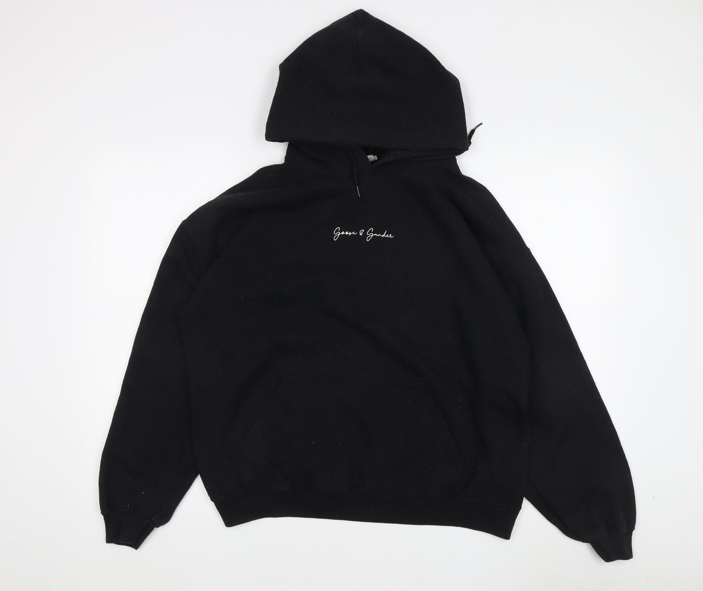 G&G Unisex Black Pullover Hoodie, Large, Casual Fleece