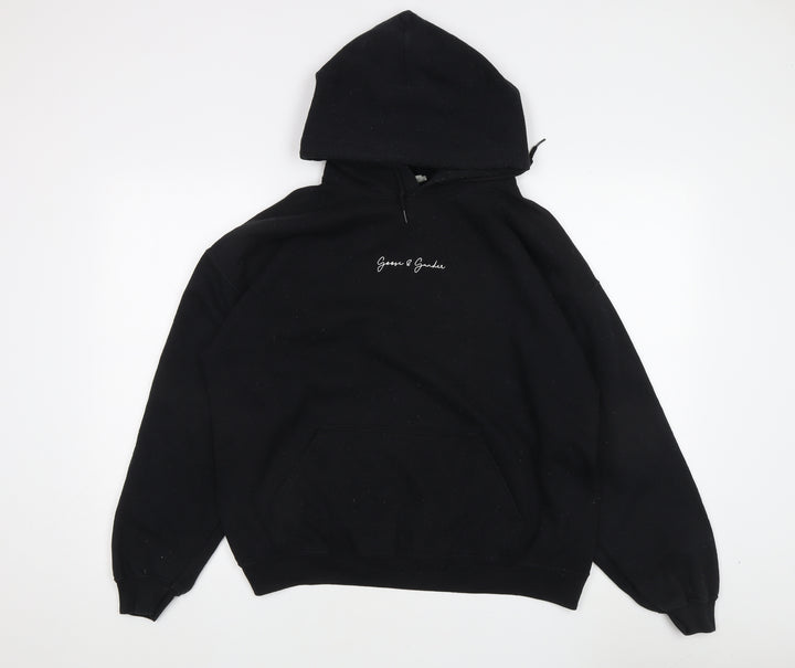 G&G Unisex Black Pullover Hoodie, Large, Casual Fleece
