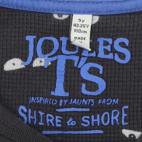 Joules Boys Black Graphic Long Sleeve T-Shirt 5 Years