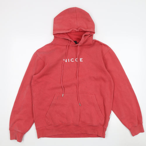 Nicce Unisex Red Hoodie - S, Drawstring Pullover