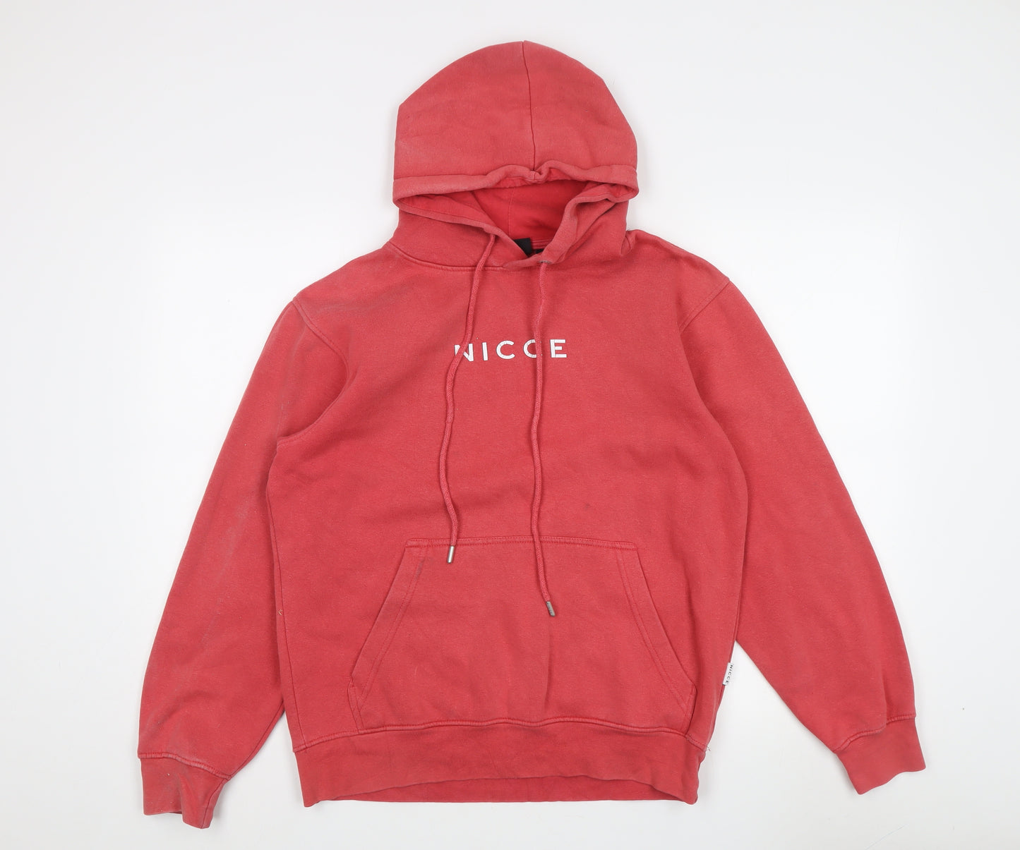 Nicce Unisex Red Hoodie - S, Drawstring Pullover