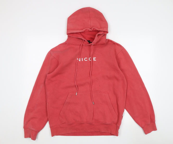 Nicce Unisex Red Hoodie - S, Drawstring Pullover