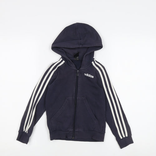 Adidas Boys Blue Full Zip Hoodie L Sportswear Casual