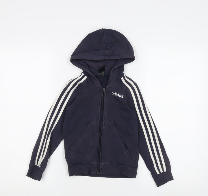Adidas Boys Blue Full Zip Hoodie L Sportswear Casual