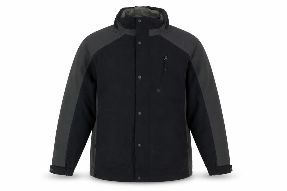 Front view of One Valley Men's Black L Nylon Outdoor Jacket