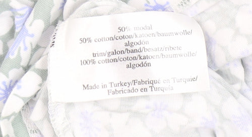 Laura Ashley Women's Green Floral V-Neck T-Shirt Size 12