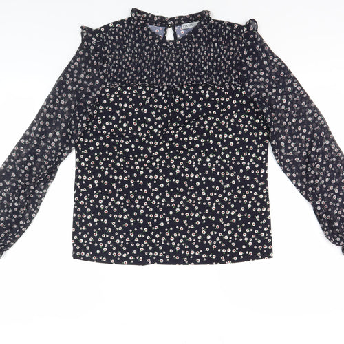 Oasis Women's Black Floral Blouse, Size S