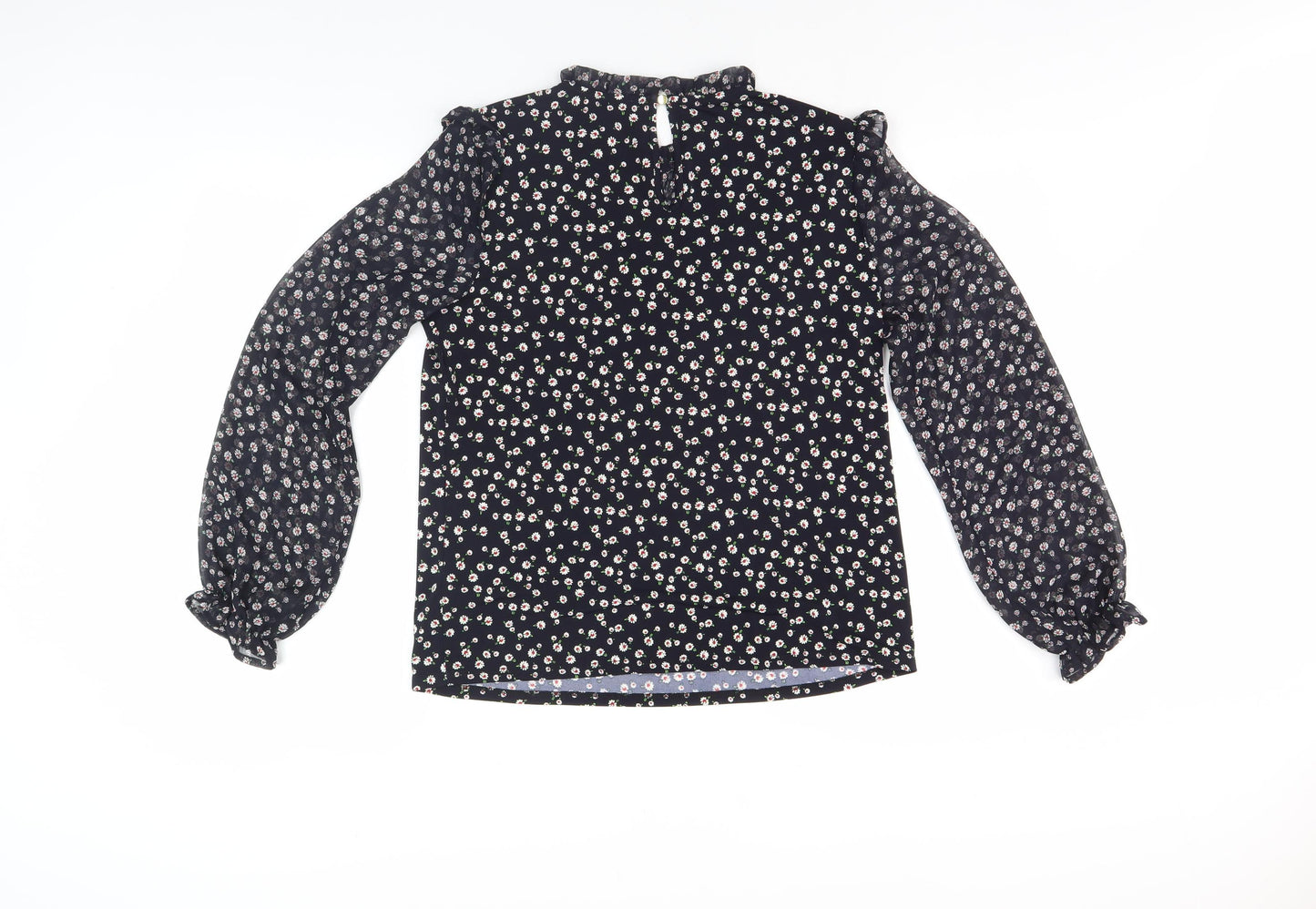 Oasis Women's Black Floral Blouse, Size S