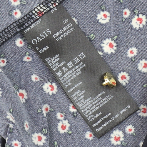 Oasis Women's Black Floral Blouse, Size S