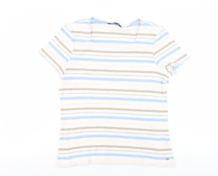 Maine Women's Multicoloured Striped T-Shirt, Size 14