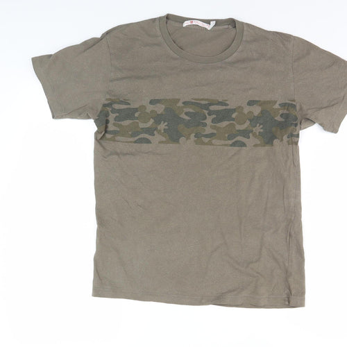 Uniqlo Disney Camouflage Mickey Mouse T-Shirt XS Brown