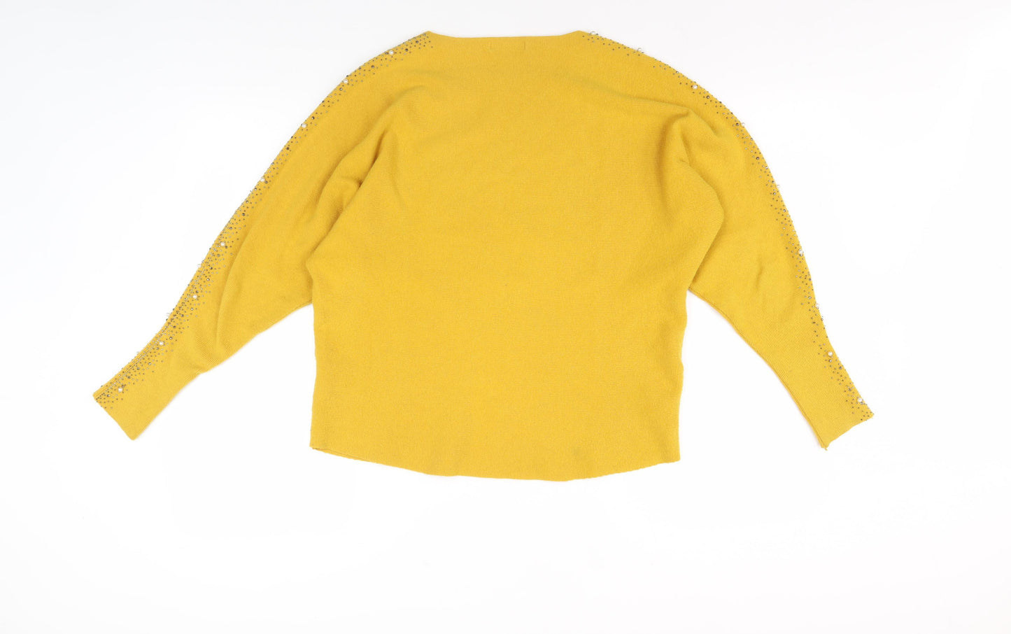 Quiz Women's Yellow Jumper L Dolman Sleeve Studded