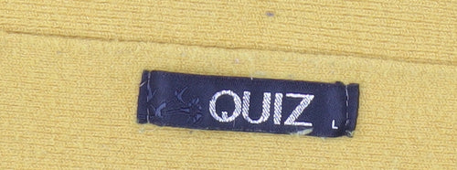 Quiz Women's Yellow Jumper L Dolman Sleeve Studded