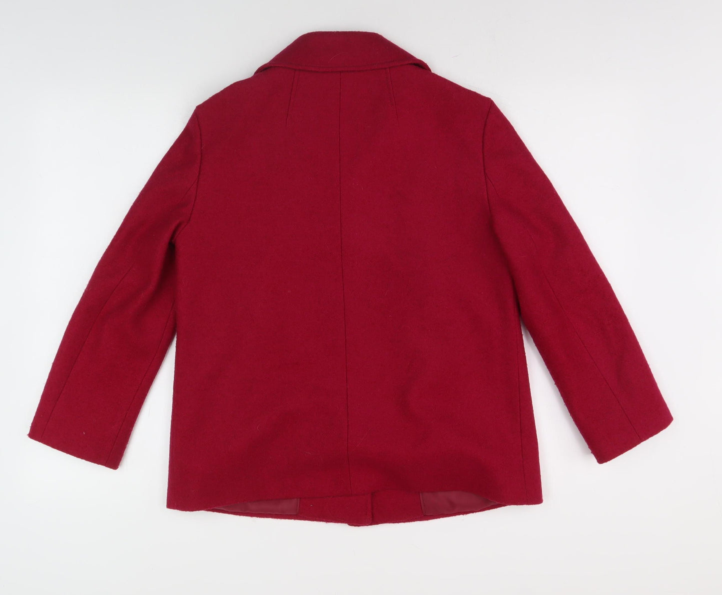 Wallis Women's Red Pea Coat, Size 10, Buttoned Style