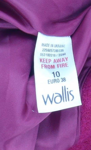 Wallis Women's Red Pea Coat, Size 10, Buttoned Style