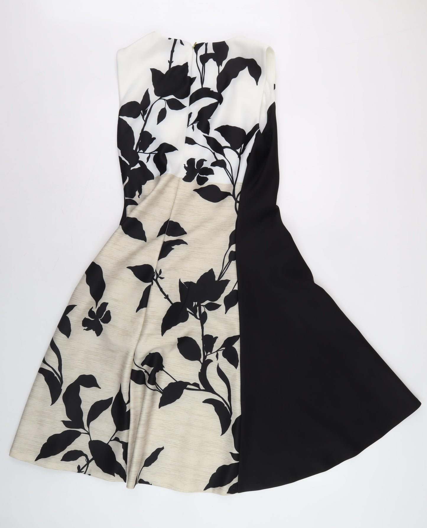 DKNY Women's A-Line Floral Dress, Size 8, Black/White