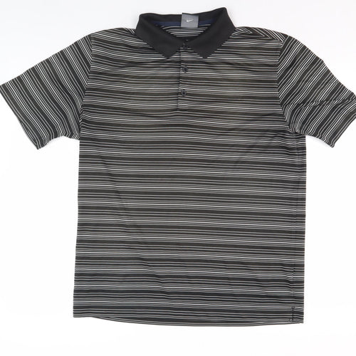Nike Men’s Black Striped Golf Polo Shirt Size L