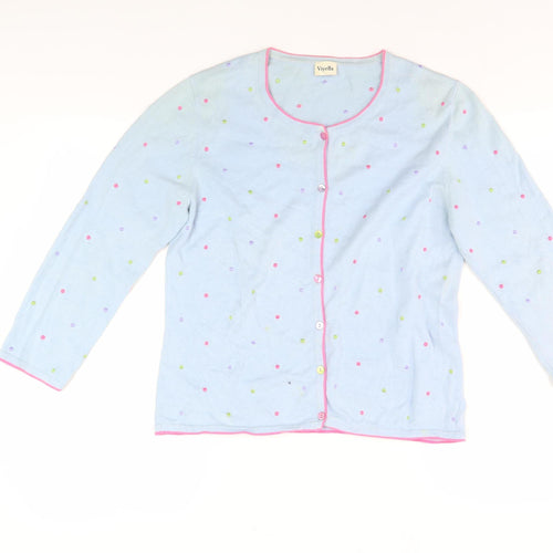 Viyella Women's Blue Polka Dot Cardigan M