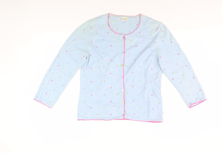 Viyella Women's Blue Polka Dot Cardigan M