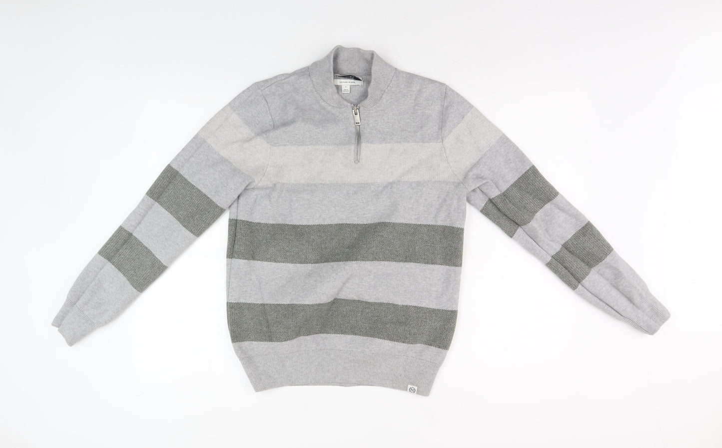 Marks and Spencer Men's Grey Full Zip Jumper, S