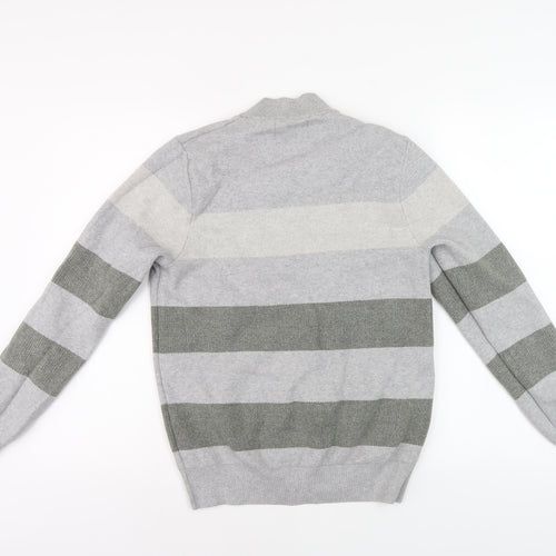 Marks and Spencer Men's Grey Full Zip Jumper, S